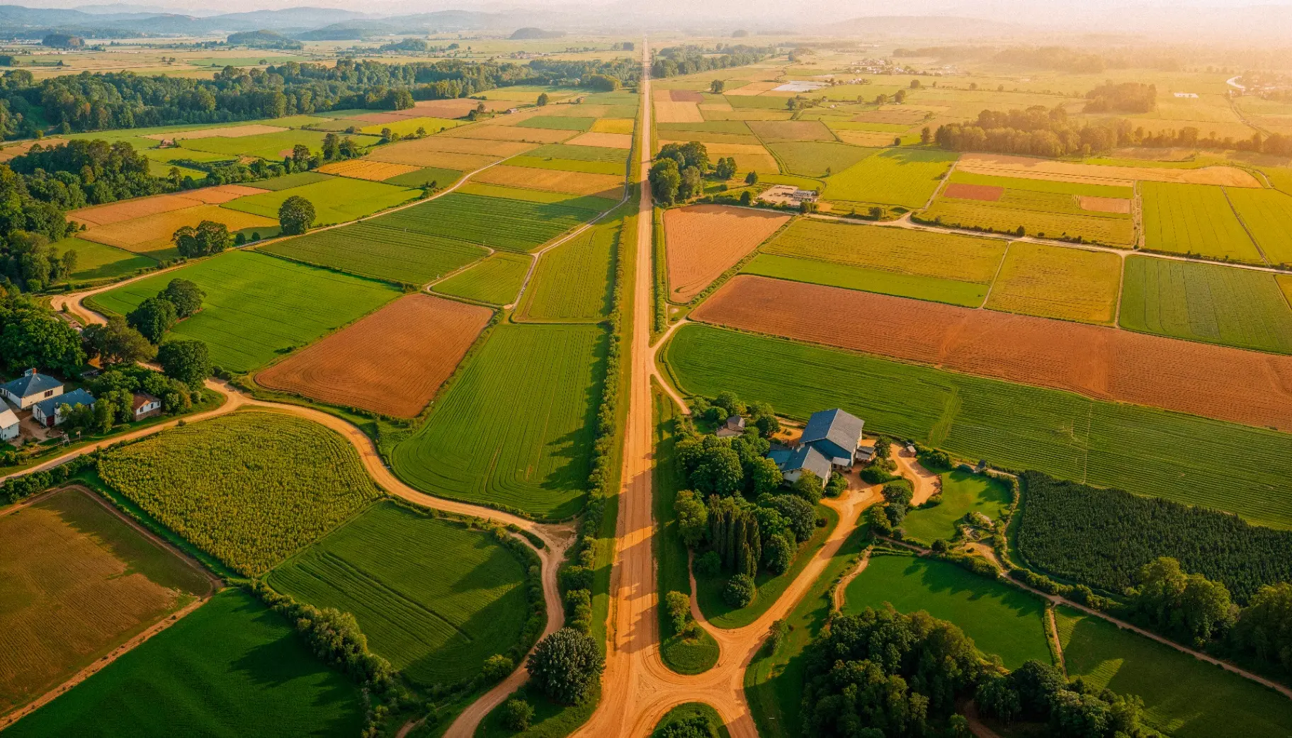 Widok z lotu ptaka na działki i tereny inwestycyjne w Polsce